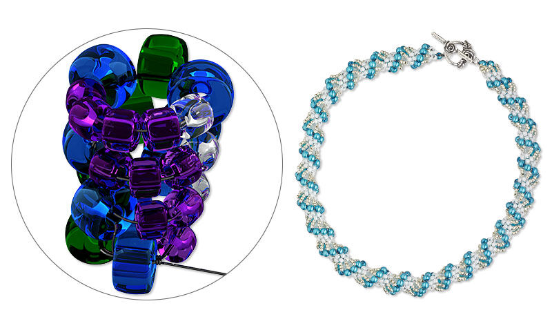 Bracelet using the Dutch spiral stitch